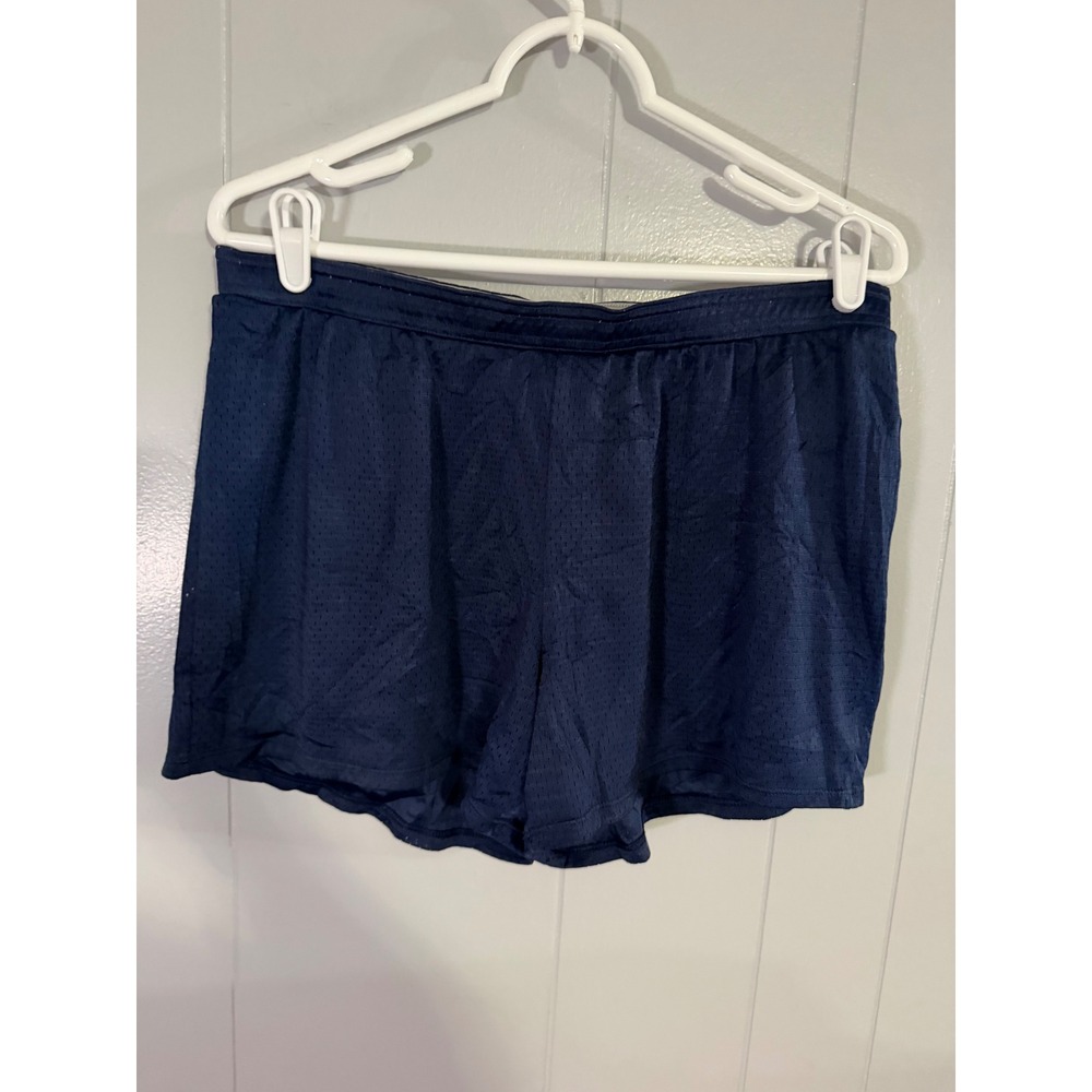 Champion Mesh Athletic Shorts Mens L Navy Blue‎ Elastic Waist Gym Workout